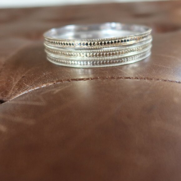 Anna Beck Jewelry - $450 Anna Beck set of 3 gold dot stacking bracelets bangles gold&sterling silver